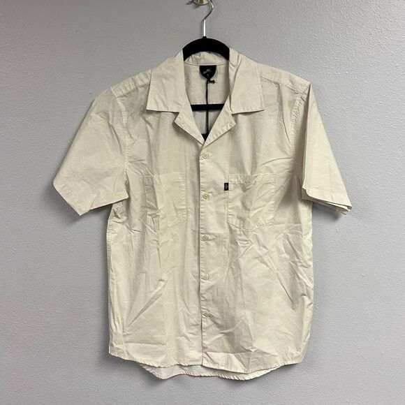 100 Thieves Men's Lapel Notched Collared Buttons Up Short Sleeve‎ Shirt Size M - Picture 1 of 6